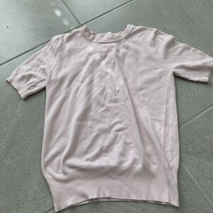 Zara Light Pink Short Sleeve Sweater Size S
